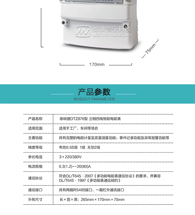 DTZ876型智能电能表